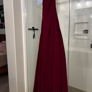 Lulu's Red Strapless Prom Gown